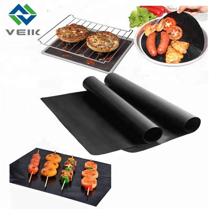 

Outdoor Barbecue PTFE Coated Fabric Nonstick BBQ Grill Mat, Black