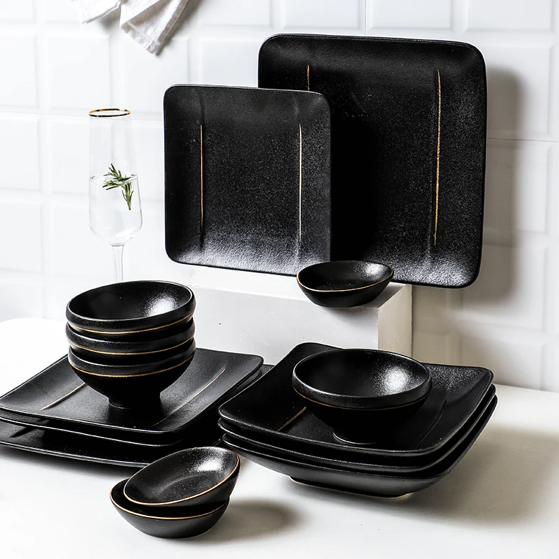 

CERAMIC MATTE BLACK DINNERWARE MATTE PLATE BLACK DISH
