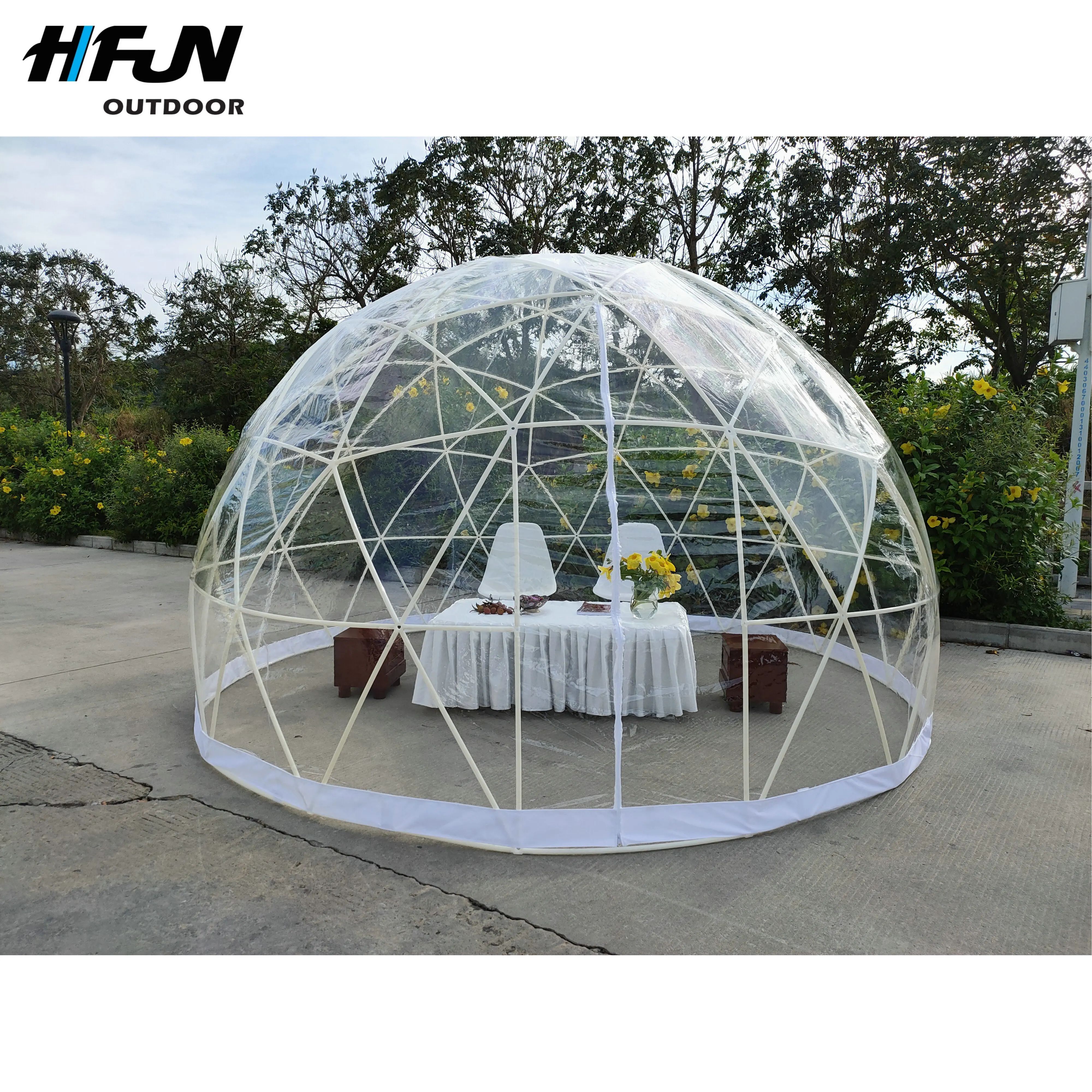 

Diameter ABS Frame Round PVC Transparent Garden Domo Geodesic Glamping House Party Dome Tent