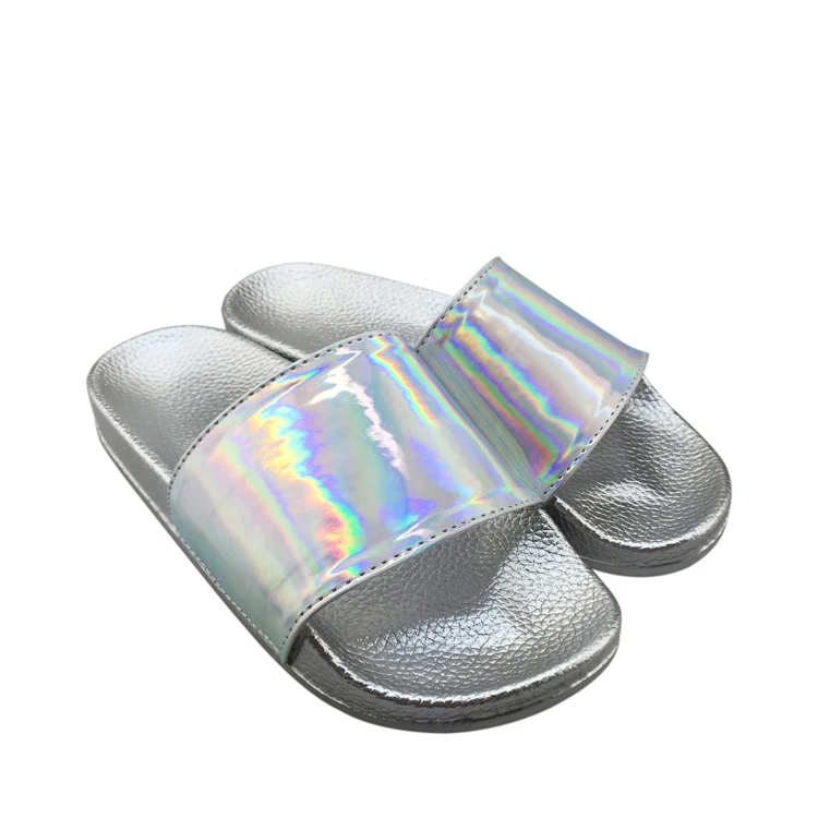 

Blank Slide Sandal Sliver Custom Shoes Slider Slippers For Women, As pictures or customed