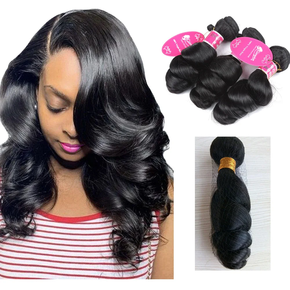 

Free Shipping Loose Deep Wave Bundles Brazilian Hair Weave Bundles Natural Color 1/3/4 Bundles Remy Human Hair Extension