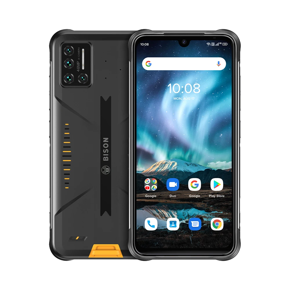 

UMIDIGI BISON 2021 IP68/IP69K Waterproof Rugged Phone 8GB+128GB 48MP Matrix Quad Camera 6.3" FHD+ Display NFC Smartphone 4G, Cyber yellow / lava orange