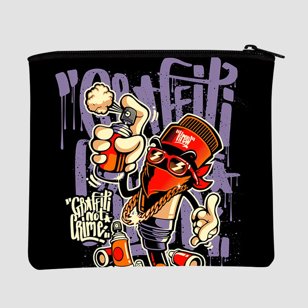 

2021 custom cosmetic cases wallet makeup bag cartoon pattern wholesale portable organizer money fashion for ladies men tote bags