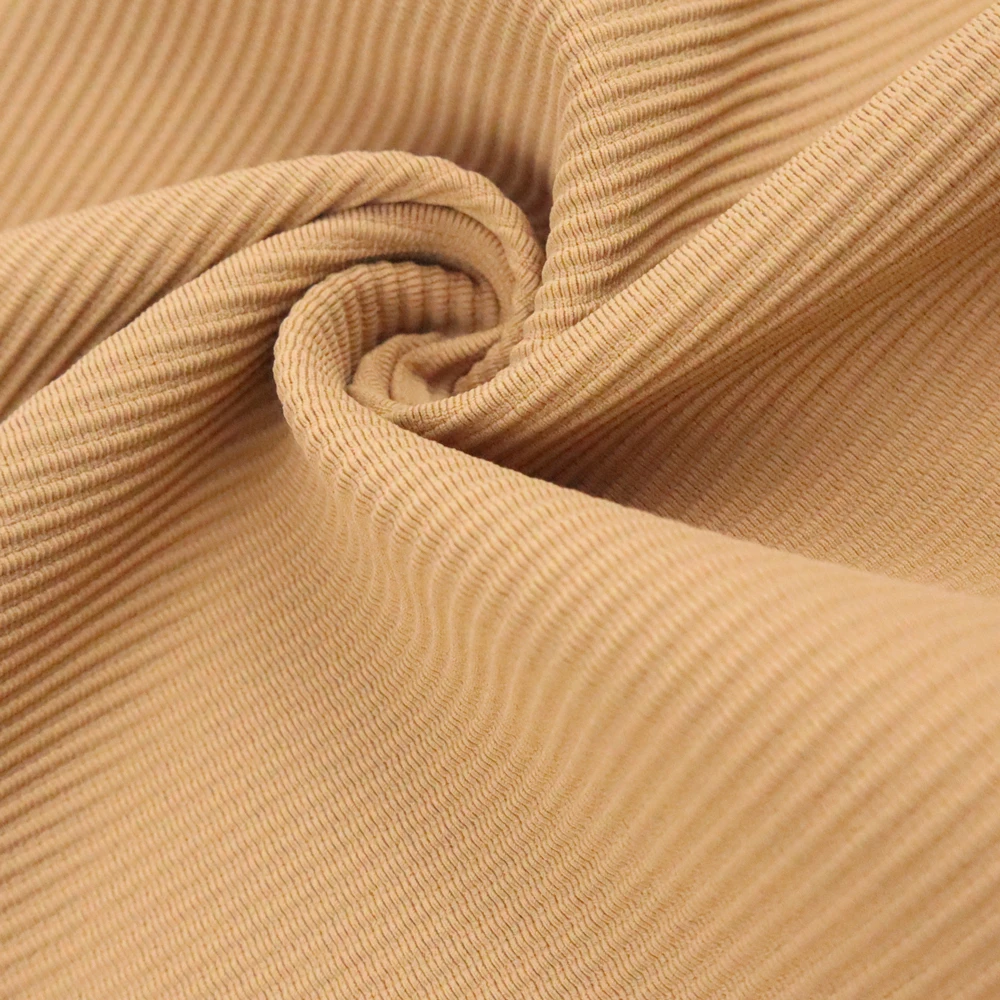 Stock Lots High Elasticity Full Dull Nylon74 Circular Knitted Spandex 26 Ribbed Dull Fabric for Making Swimsuits
