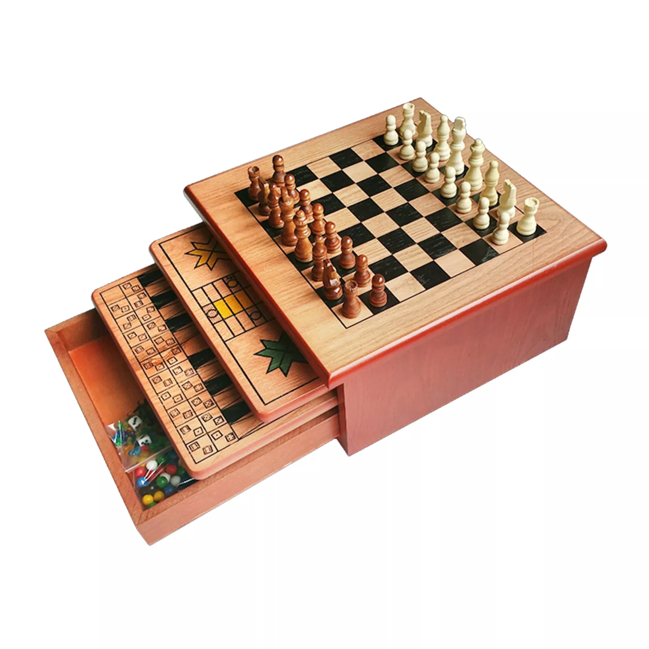 

New Arrival 10 in 1 Wooden Chess Set Board Game Chess Tournament Chess For Indoor Outdoor Playing