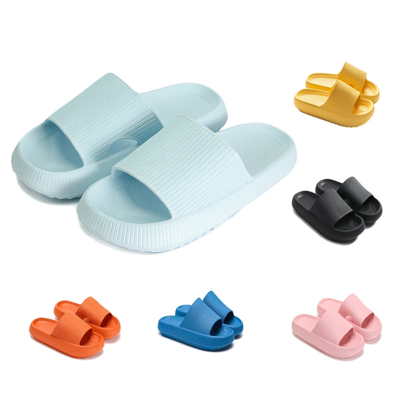 

Women Pillow Soft Slides EVA Sandals Extra Thick Non-Slip Beach Spa Pool Bathroom Home Open Toe Quick Drying Shower Slippers