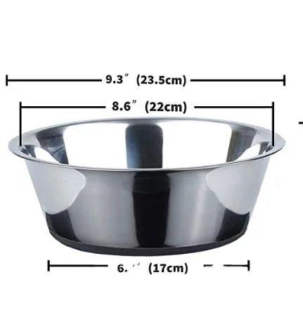 

A0496 Eco Friendly No Spill Non-Skid Stainless Steel Deep Dog Bowls Pet Bowl