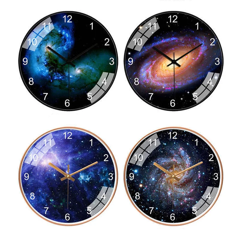 

OXGIFT Wholesale Milky Way Galaxy decoration wall clock home decor