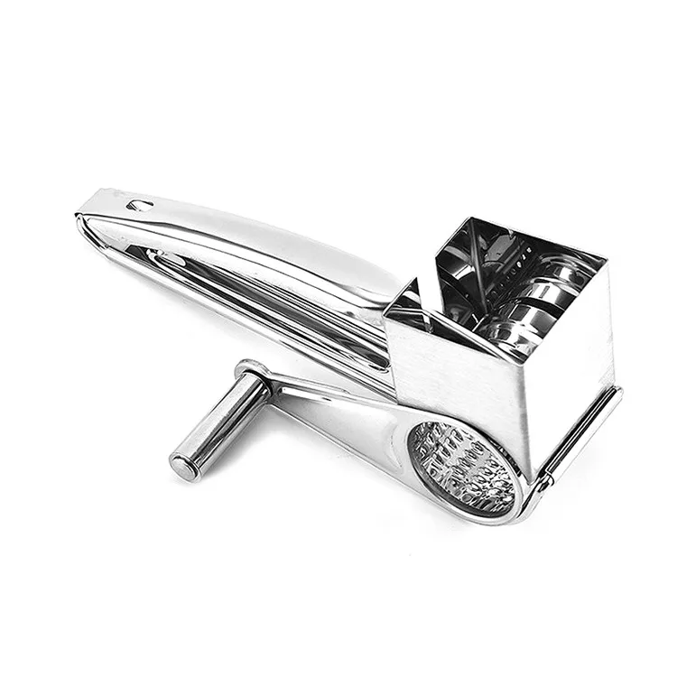 

A738 Multi-function Stainless Steel Cheese Grater Shredder Butter Cutter Garlic Grinder Hand-cranked Rotary Cheese Grater