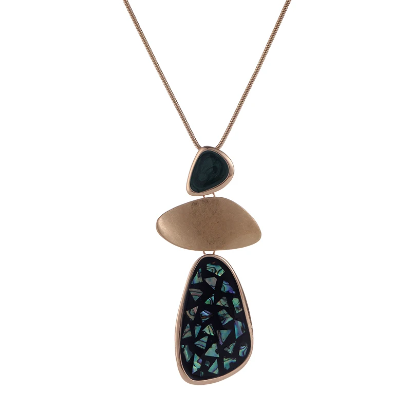 

Necklace fashion geometric gold metal pendant necklace adjustable gold and silver alloy resin pendant necklace