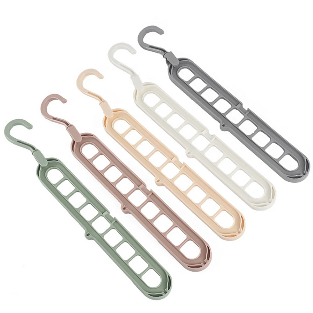 

Creative Hanger 9 Hole Towel Hook Closet Organizer Plastic Storage Rack Practical Hanger, As picture