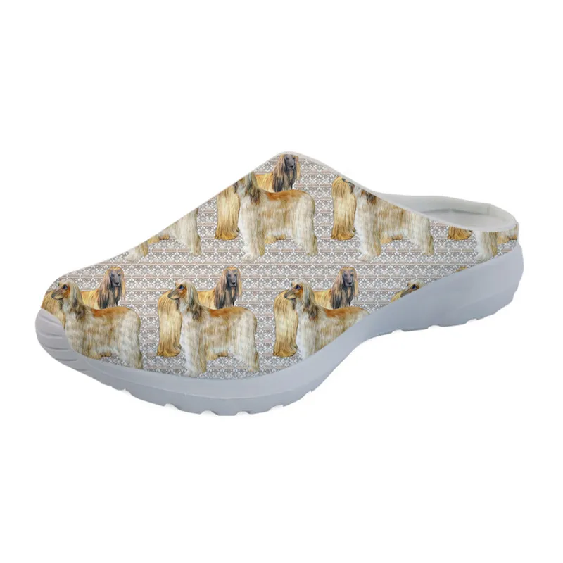 

Afghan Hound Pattern Print Causal Shoes Ladies Flat Sandal Chappal Women's Non Slip Slippers, Customized color