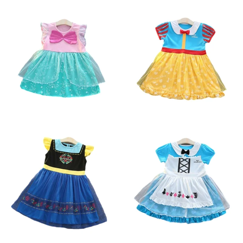

Girls dress summer 2020 new fashion children's casual skirt children's clothing trendy little girl western style short sleeve sk, Mixed