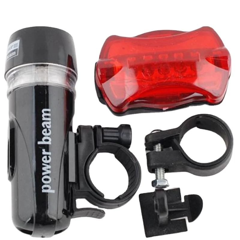 

Attachable and Adjustable Front and Set Bicycle Lights Front and Back LED Bicycle Light Set, Black (front) and red(back)
