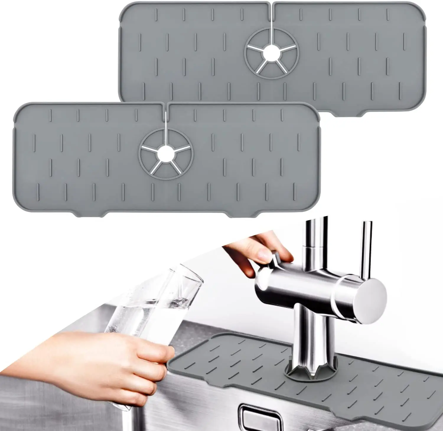 

2022 new product Silicone Faucet Splash Catcher Mat For Kitchen Sink Mat Drip protector splash