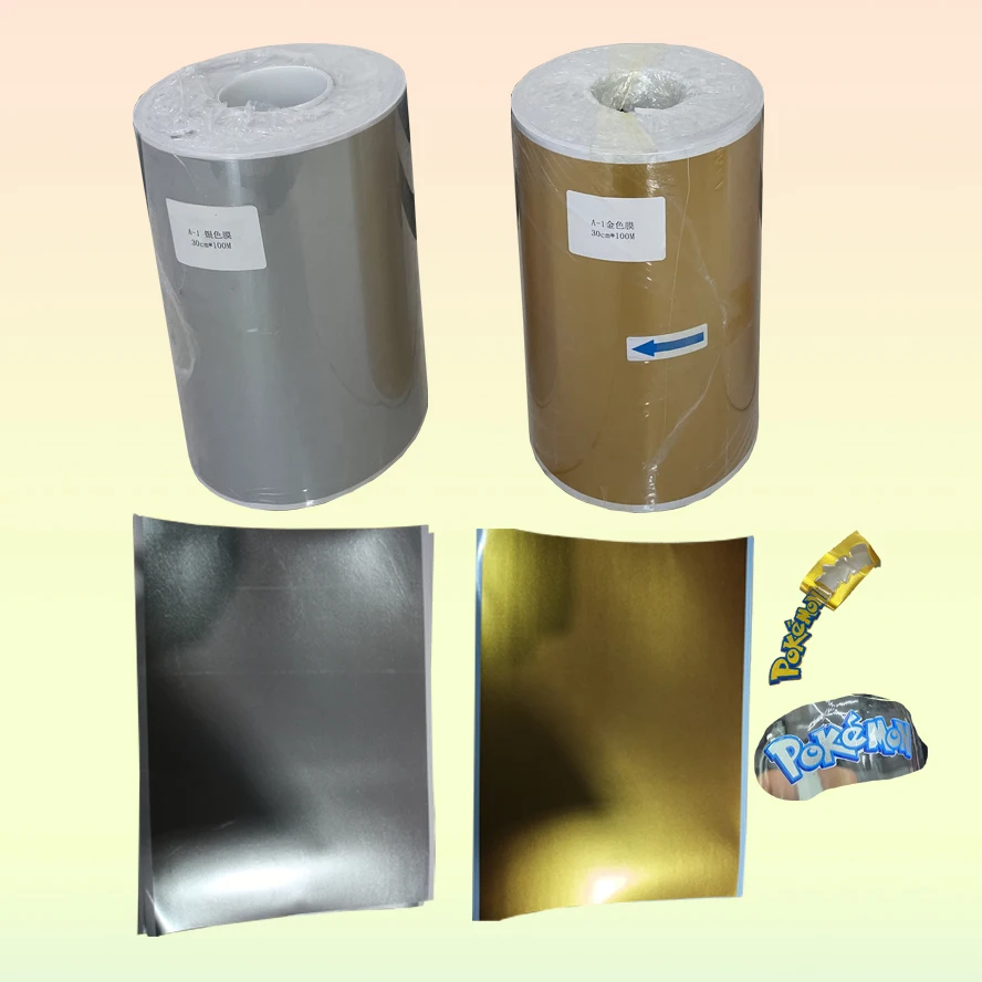 

Recyclable 30cm uvdtf printer machine golden roll film ab gold and silver transfer film crystal label uv dtf gold a b film