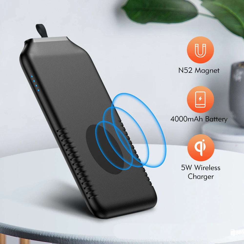 
Factory Direct Magnetic Wireless Backup Power Bank For iPhone 12 Mini Pro Max Kickstand Ring Thin Portable Charger Power bank 