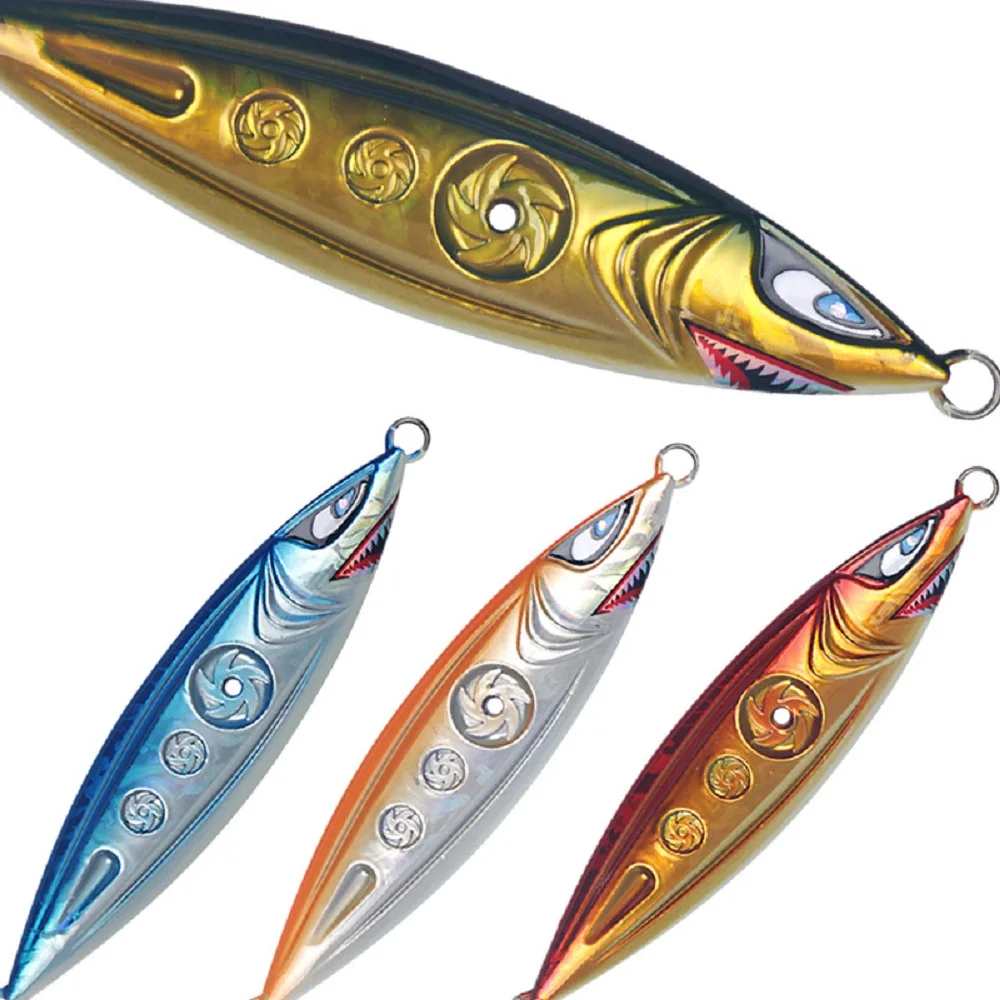 

Sea boat fishing metal jig fish lures 150g slow sinking water 3d eyes jigging simulation bait, Various colors