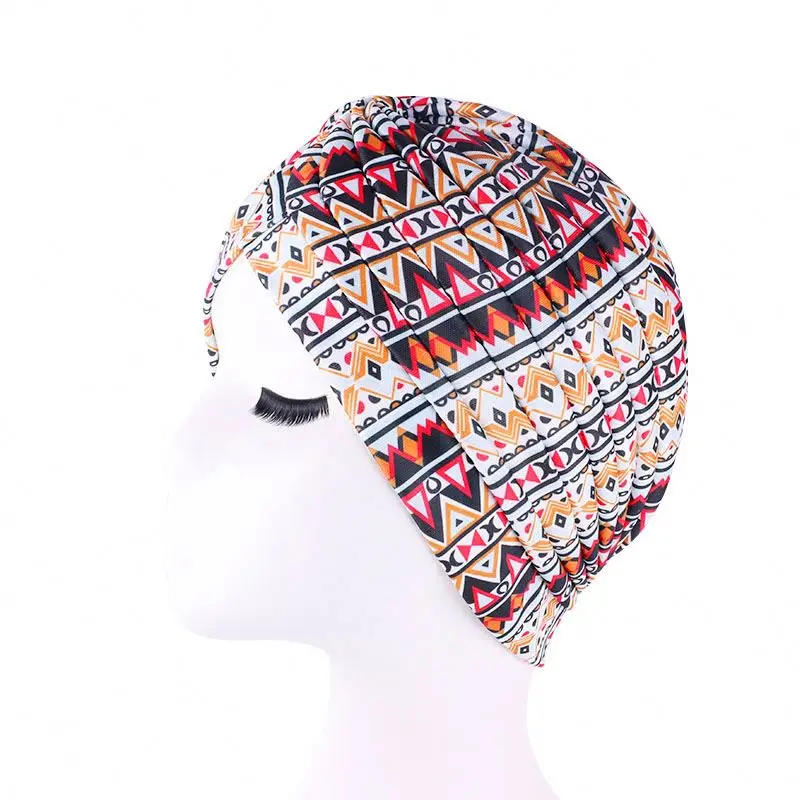 

Ethnic Style Print Floral Twist Turban Spring Head Wrap Hijab Women Flower Twisty Chemo Cap Twist Turban Bonnets TJM-45A, As picutre show