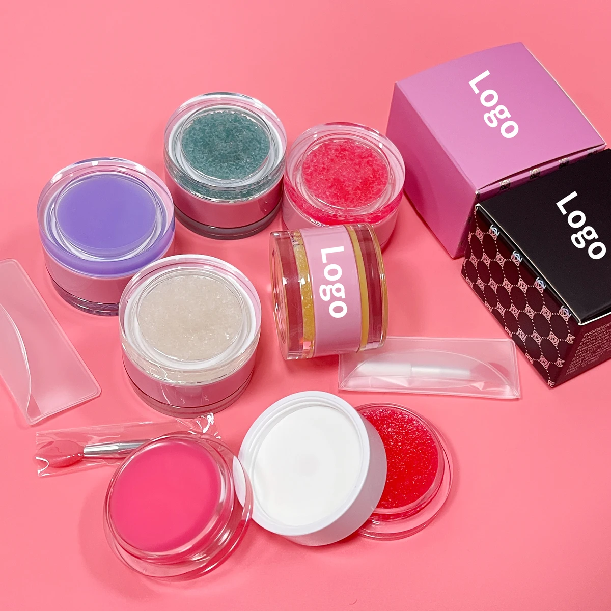 Low MOQ  2 in 1 Private Label Custom Moisturizer Vegan Fruit Lip Balm Lip Scrub