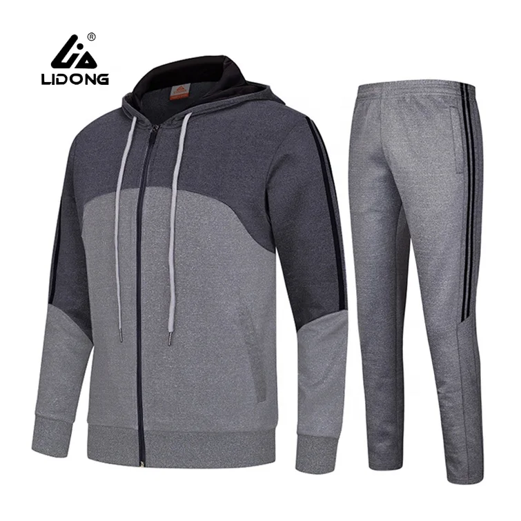 

2018 Latest design tracksuit custom logo men sports tracksuit design free, Dark gray;light gray