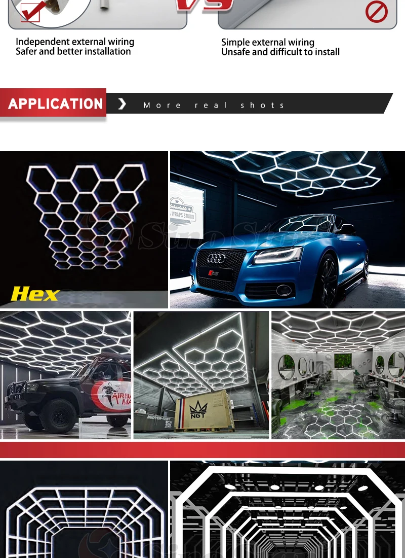 Car Detailing Shop Hot Sale In Germany Auto Car Body Repair Hexagon Led  Panel - Buy Led Hexagon Light,Hanging Linear Light,Car Damage Repair Tools  Product on 