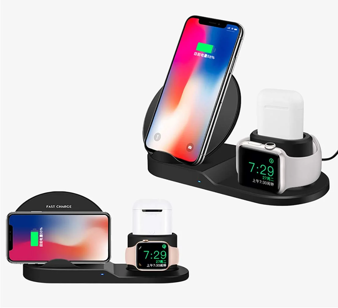 

2021 Trending Product 3 In 1 Multifunction Wireless Charging Station Charger Dock For All Mobile Phones Smart Watch