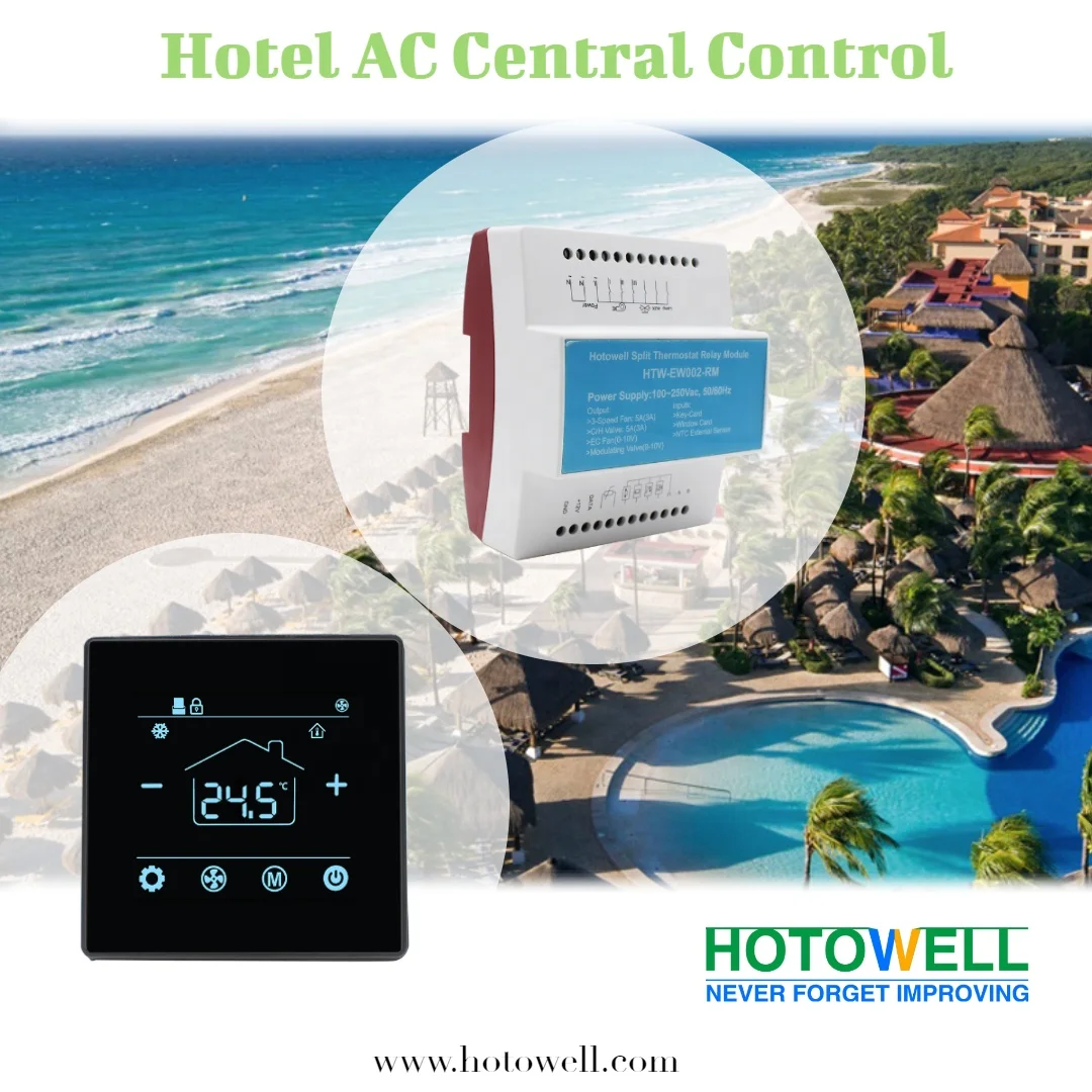Fan Coil Unit Hotel Modbus I/O Module HVAC Room FCU Controller Thermostats