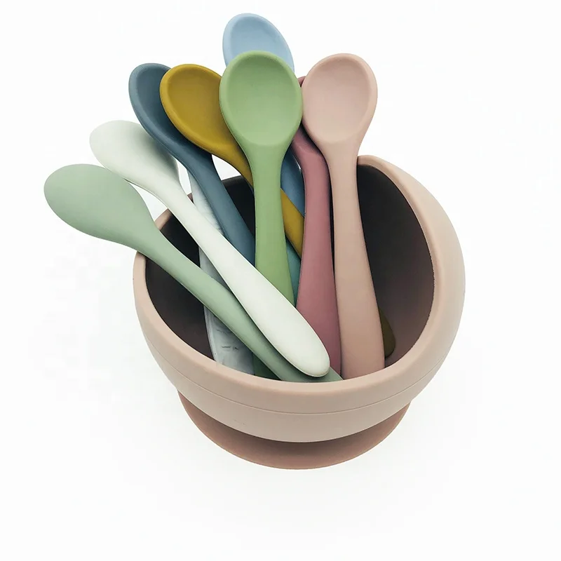 

Silicone Baby Feeding Spoon BPA Free Baby Silicone Spoon, Multi-colored