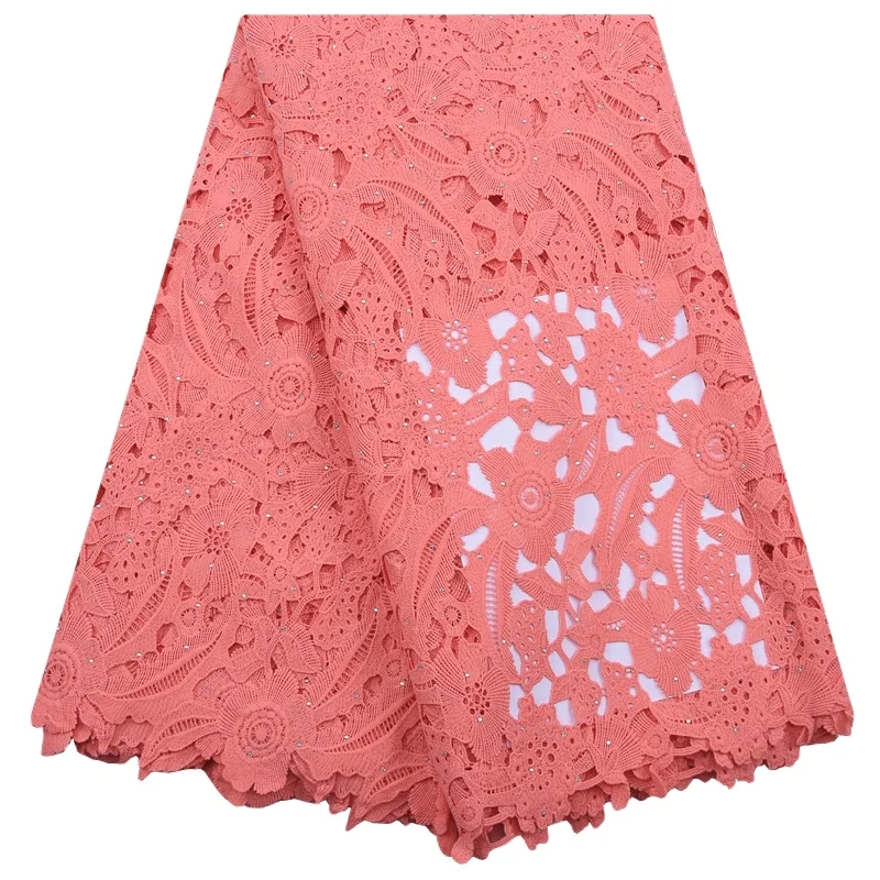

Cord Lace Fabric 2021 High Quality Tissue African Guipure Lace Fabric For Wedding Nigerian Water Soluble Cord Lace Fabric 2181