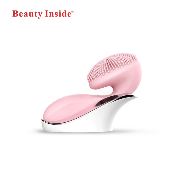 

Silicone Sonic brush with Rotating Magnetic Beads Waterproof Facial Cleansing Brush, Light purple, pink, green or customize