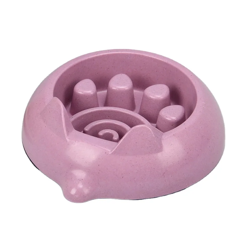 

Pet Slow Feeding Biodegradable Bambooe Pet Bowl With Non Spill Skid Resistant Silicone Mat for Pets