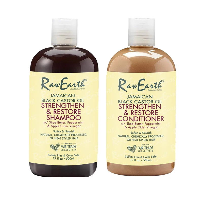

Raw Earth Strengthen Grow and Restore Jamaican Black Castor Oil Shampoo and Conditioner Set