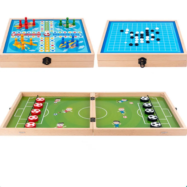 

Foosball Winner Fast Sling Puck Board Game 3 in 1 Foldable Desktop Hockey Puck Game with Family Party