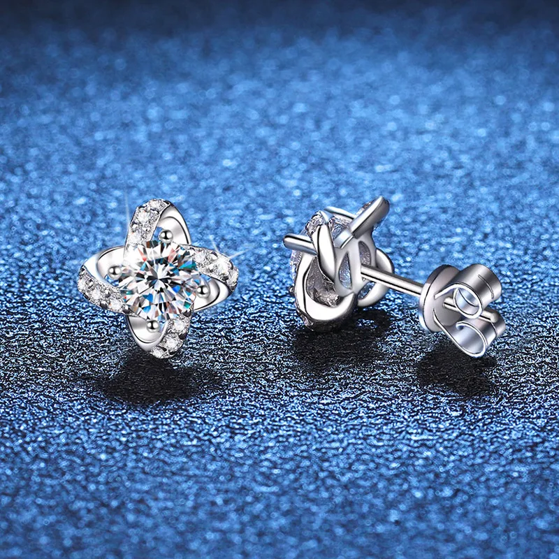 

Wholesale 925 Silver Earing Moissanite Stud Earrings 925 Sterling Silver 0.5ct VVS Moissanite Earrings Fine Jewelry