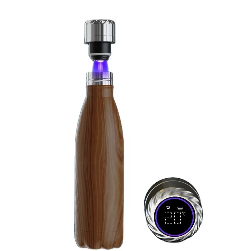 

Newest Double Wall 304 Stainless Steel Vacuum Reminder Drink Water Thermal Insulated Temperature Display uv sterilizer bottle