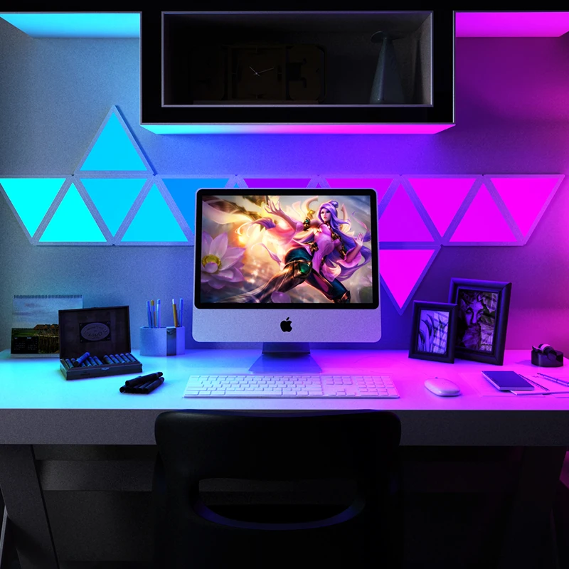 SENSELED rgb gameing light led wall Smart Wifi Triangle Panel Light