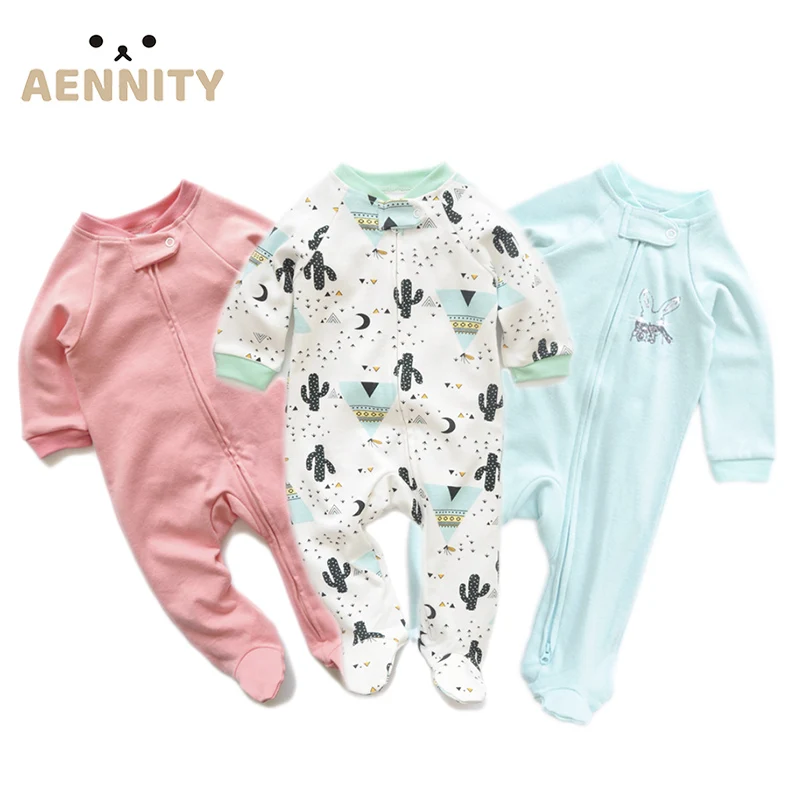 

Cute Designs Baby Rompers Kids Two Ways Zip Infants Sleep Suit Onesie 100% Organic Cotton Romper Toddler Jumpsuit