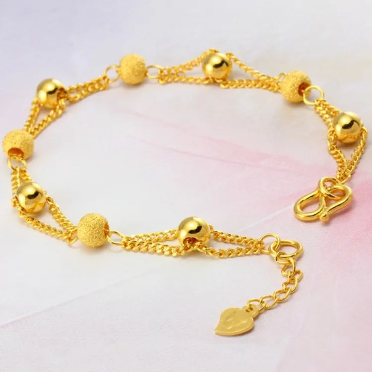 

2019 fashion jewelry bracelet 18k yellow gold bracelets beads for women