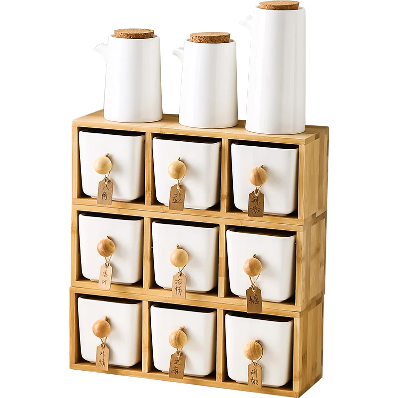 

Ceramic Kitchen Storage Seasoning Box Set Porcelain Salt /Sugar / Spice / Pepper Spice Jars Sets