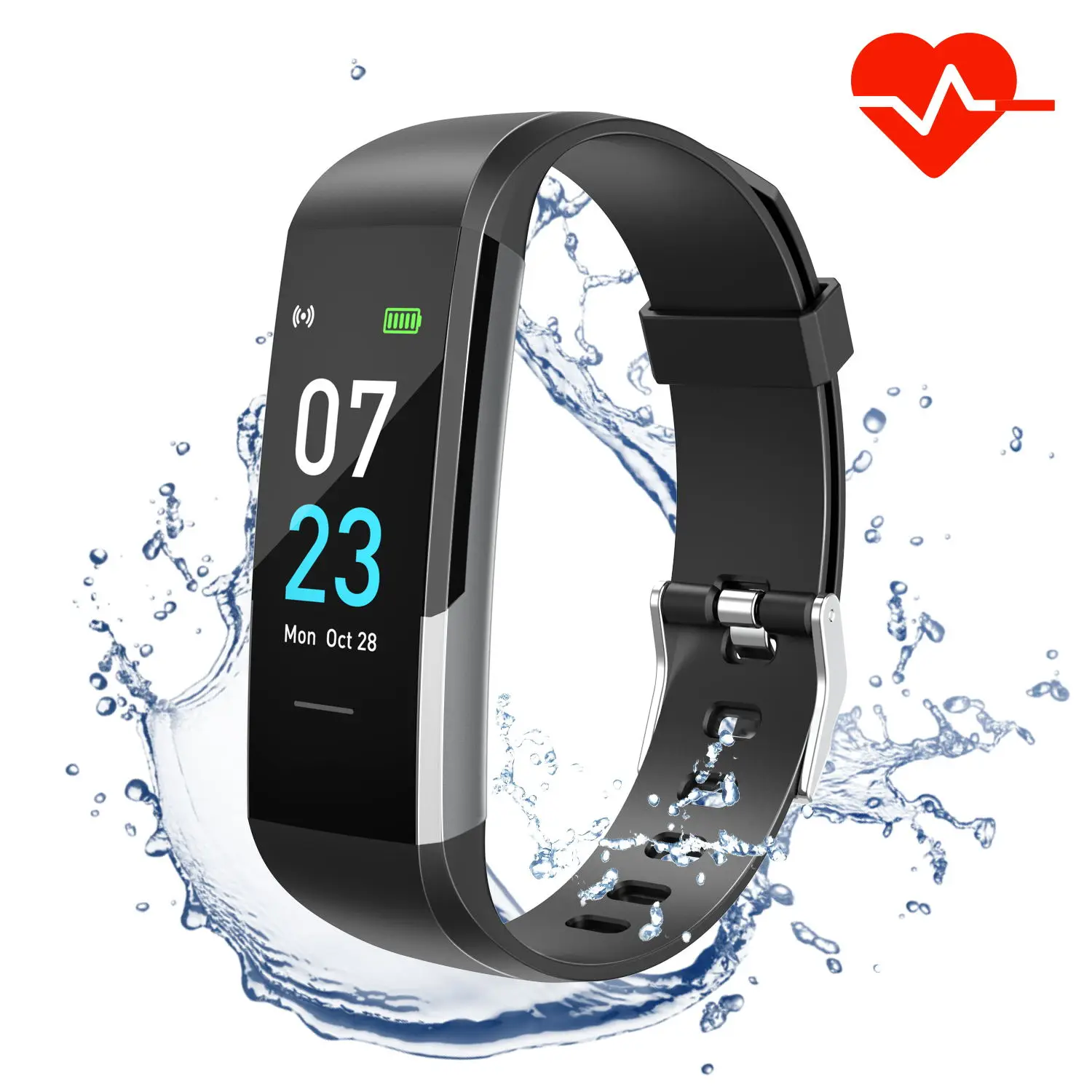

2020 Amazon Hot Sale Waterproof Heart Rate Monitor Fitness Watch Smart Bracelet Fit Bnad, Black, blue, purple