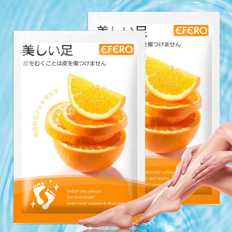 

korean skin care feet mask efero orange foot peeling mask exfoliating remove foot dead skin moisturizing care foot