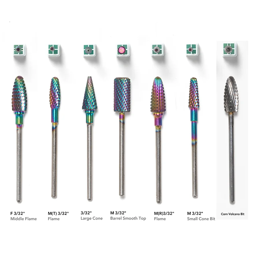 

Aokitec mulit shaped remove gel polish metal tungsten carbide steel tool nail drill bit, Blue, black, rainbow