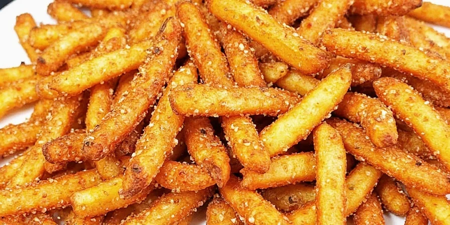 Crispy fried chicken legs with visible seasoning crust