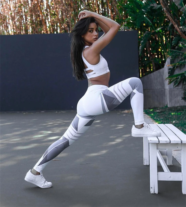 

New Fashion Fitness Pants Printed Sweatpants Butt Scrunch Legging Tights Leggings For Women, As pic