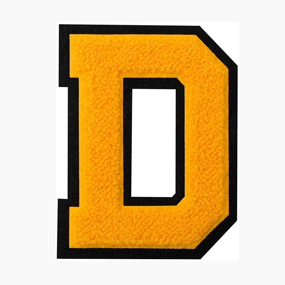 

No minimum custom embroidery chenille A-Z letters iron on patches, Any color is available
