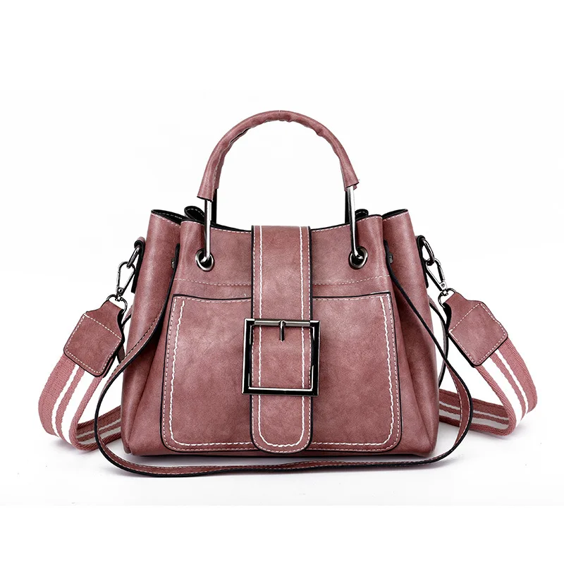 

Handbags Fashion Oil Leather Pliers Iron Handle Thick Thread Women's Bags