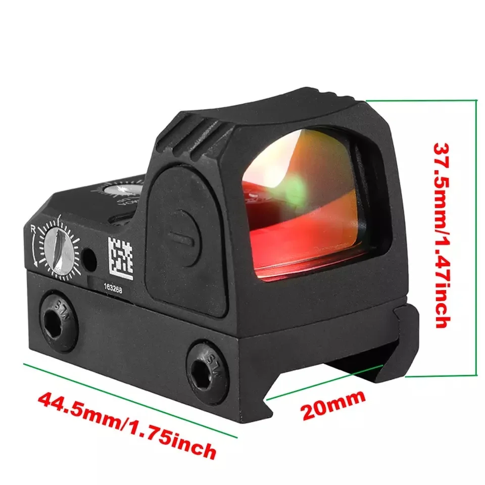 

Red Dot Reflex Sight RMR Holographic Scope For Glock Sight With 20mm Rail Mount for Rifle Hunting Accessories, Black