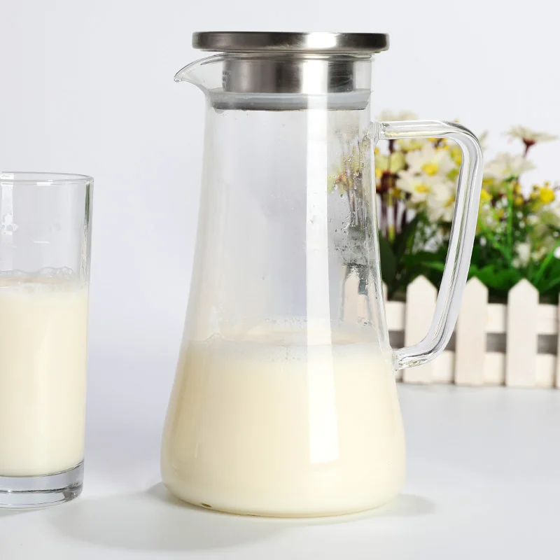 

Hot sale 1400ml borosilicate glass pitcher for tea with lid, Transparent