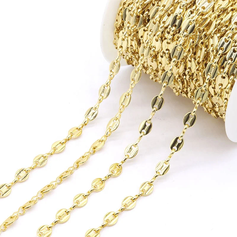 

Fashion Jewelry Chain Brass With Gold Plated Accessories Necklace Chain, Black